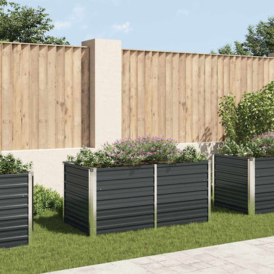 Plantador Vidaxl elevado 160x80x77 cm de acero galvanizado antracita