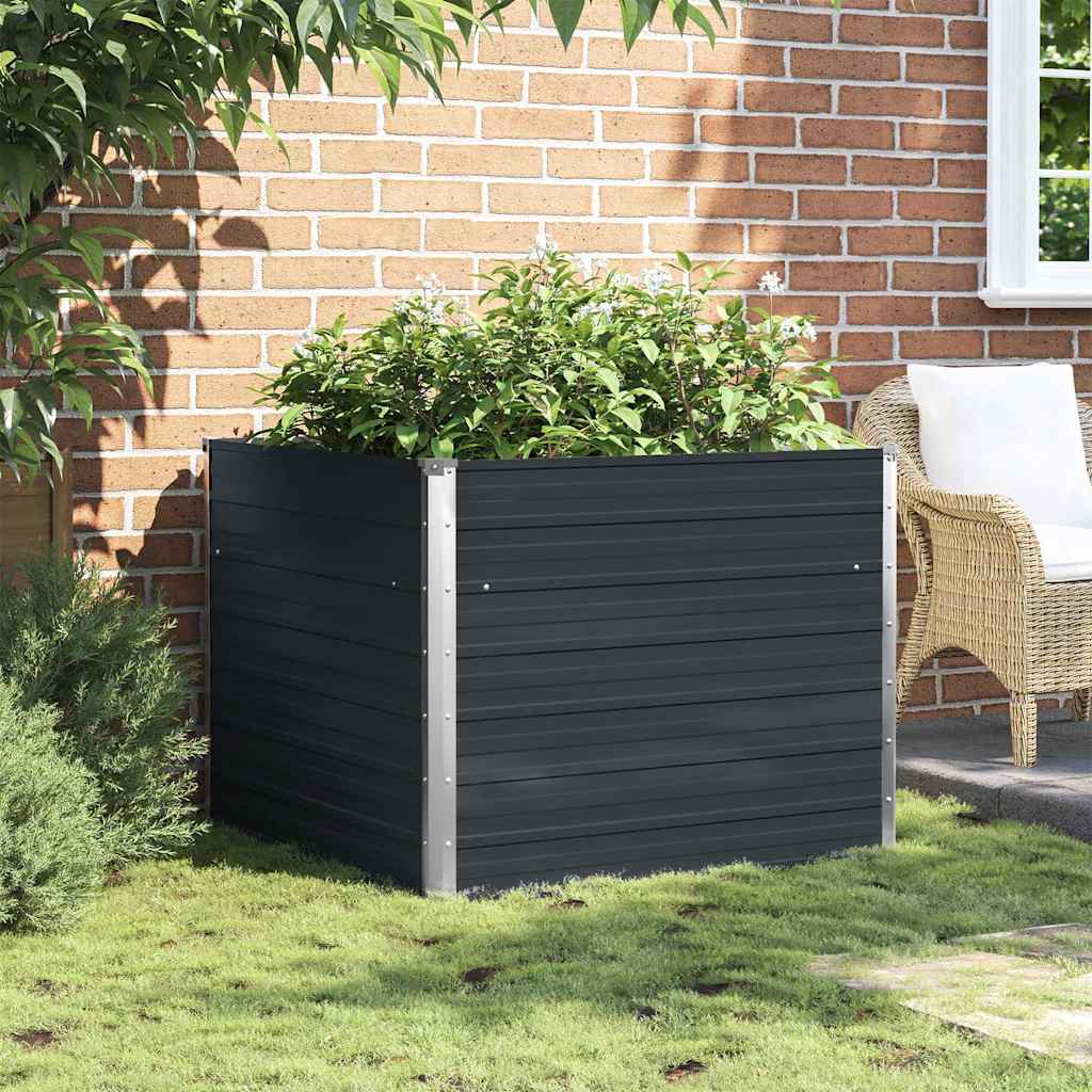 Plantador Vidaxl Insentado antracita de acero galvanizado 100x100x77cm