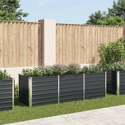 Vidaxl fioriera raccolta 240x80x77 cm antracite in acciaio zincato