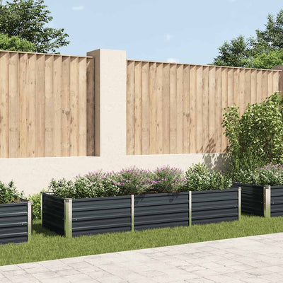 Plantador Vidaxl elevado 240x80x45 cm de acero galvanizado antracita
