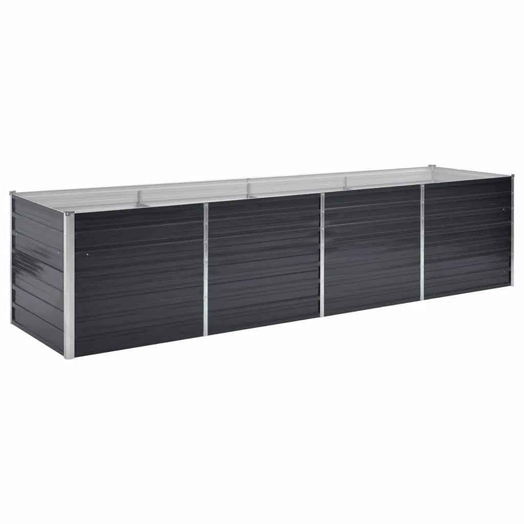 Plantador Vidaxl elevado 320x80x77 cm de acero galvanizado antracita