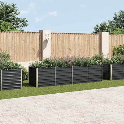 Vidaxl fioriera ha raccolto antracite in acciaio zincato 320x80x77 cm