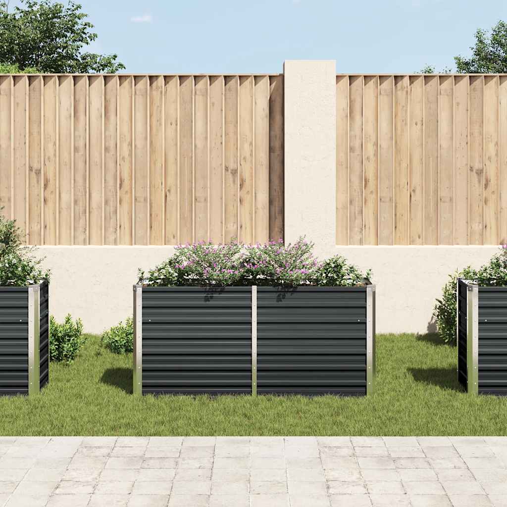 Vidaxl plantenbak verhoogd 160x40x77 cm gegalvaniseerd staal antraciet