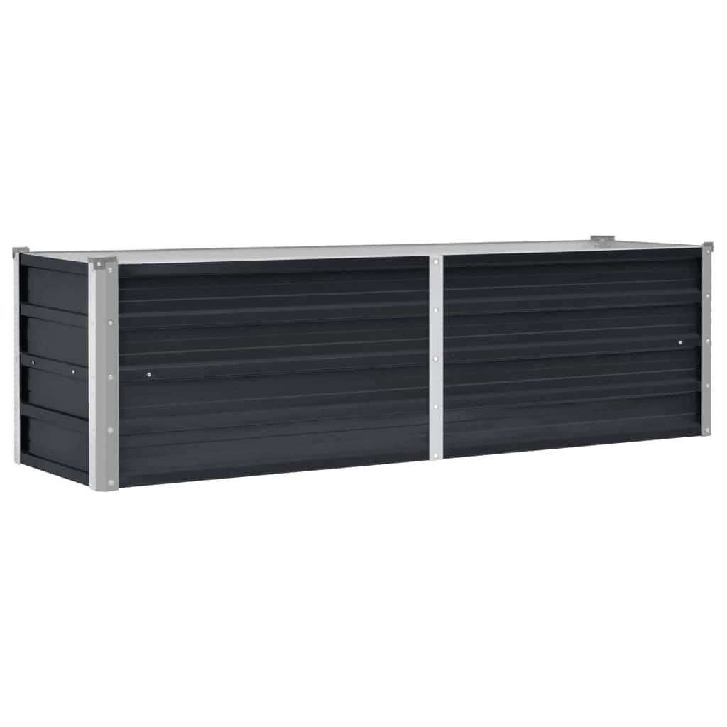 Vidaxl fioriera ha raccolto antracite in acciaio zincato da 160x40x45 cm