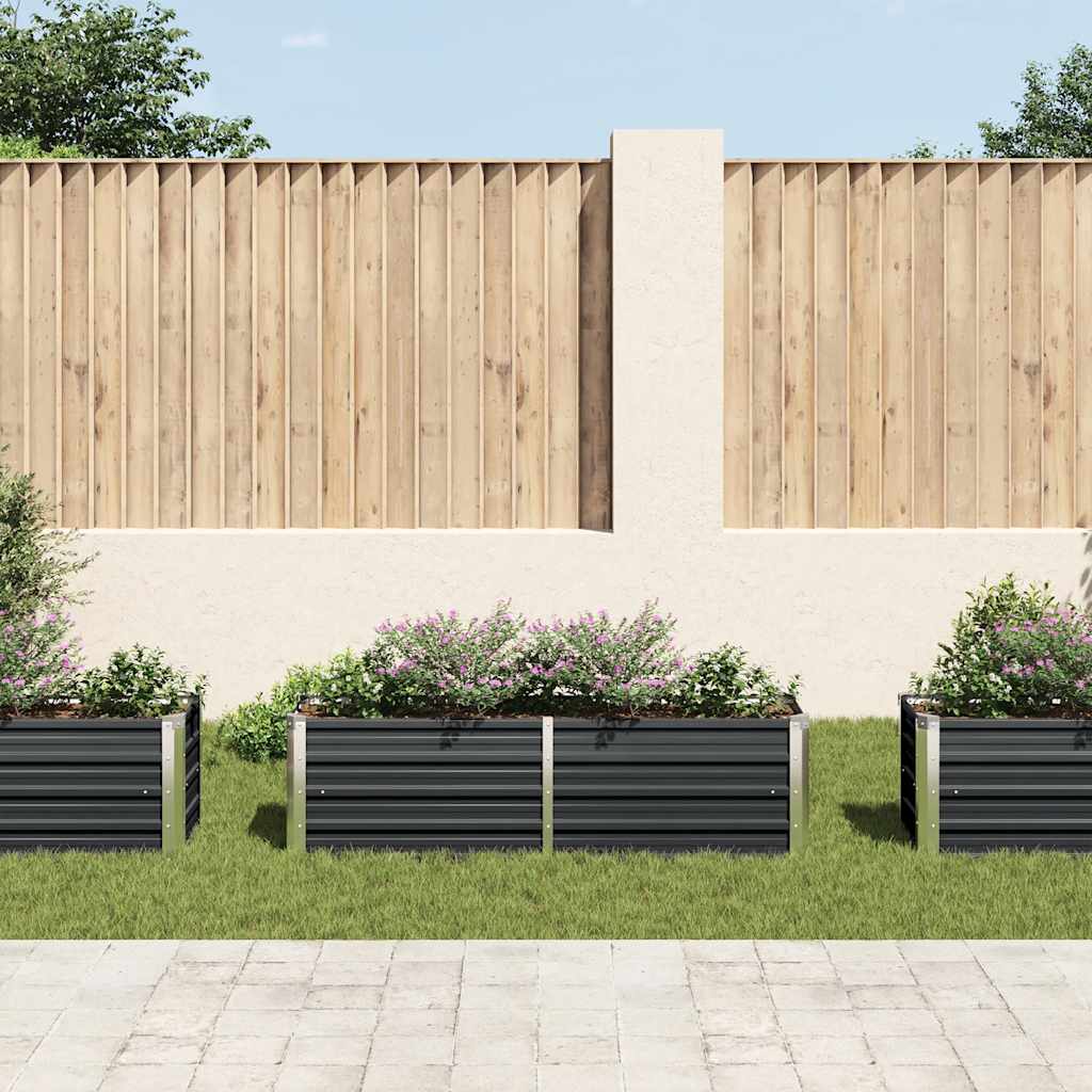 Vidaxl fioriera ha raccolto antracite in acciaio zincato da 160x40x45 cm