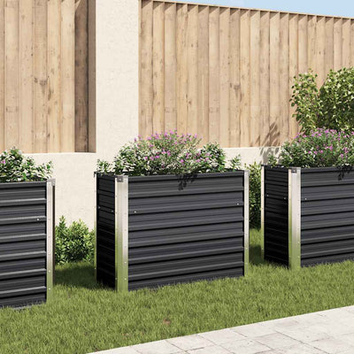 Vidaxl fioriera raccolta antracite in acciaio zincato 100x40x77 cm