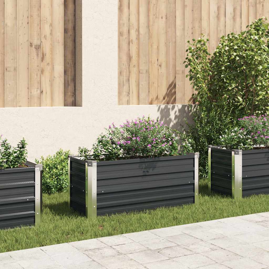 Vidaxl plantenbak verhoogd 100x40x45 cm gegalvaniseerd staal antraciet