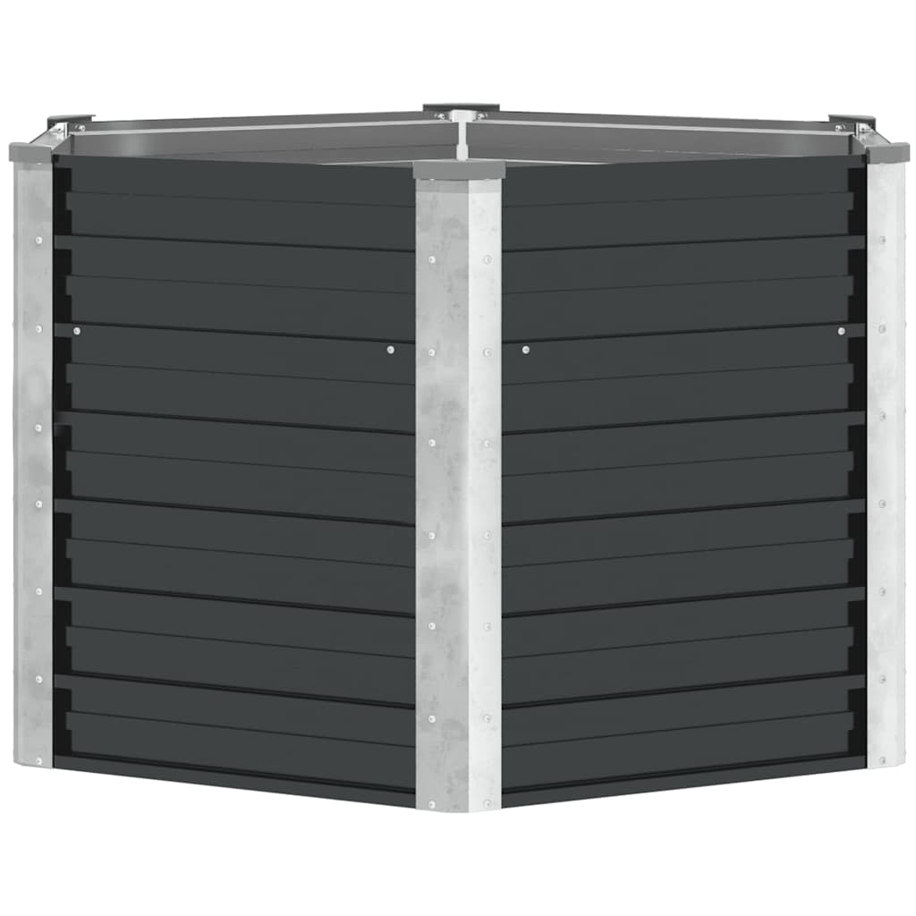 Vidaxl plantenbak verhoogd 129x129x77cm gegalvaniseerd staal antraciet