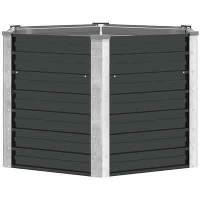 Vidaxl plantenbak verhoogd 129x129x77cm gegalvaniseerd staal antraciet