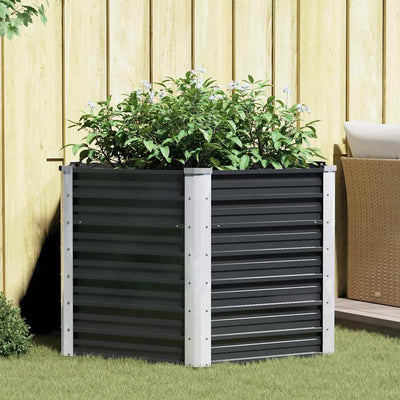 Vidaxl plantenbak verhoogd 129x129x77cm gegalvaniseerd staal antraciet