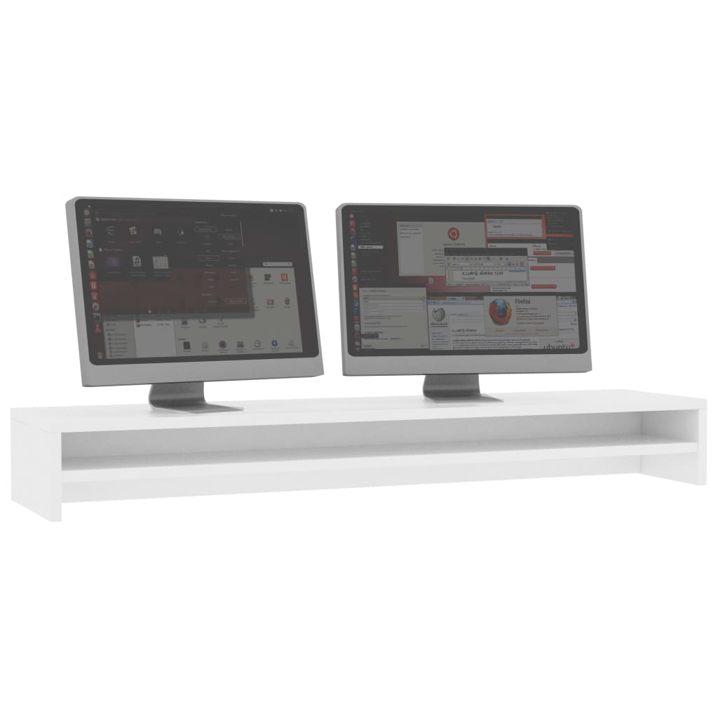 Vidaxl Monitor Standard 100x24x13 cm de madera procesada blanca