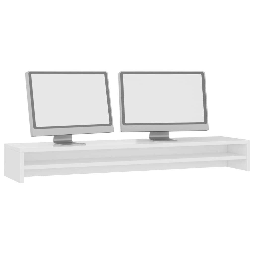 VIDAXL Monitor Standard 100x24x13 cm Bianco lucido in legno trasformato