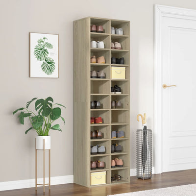 Vidaxl Cabinet da scarpe 54x34x183 cm Colore in legno in legno Sonoma