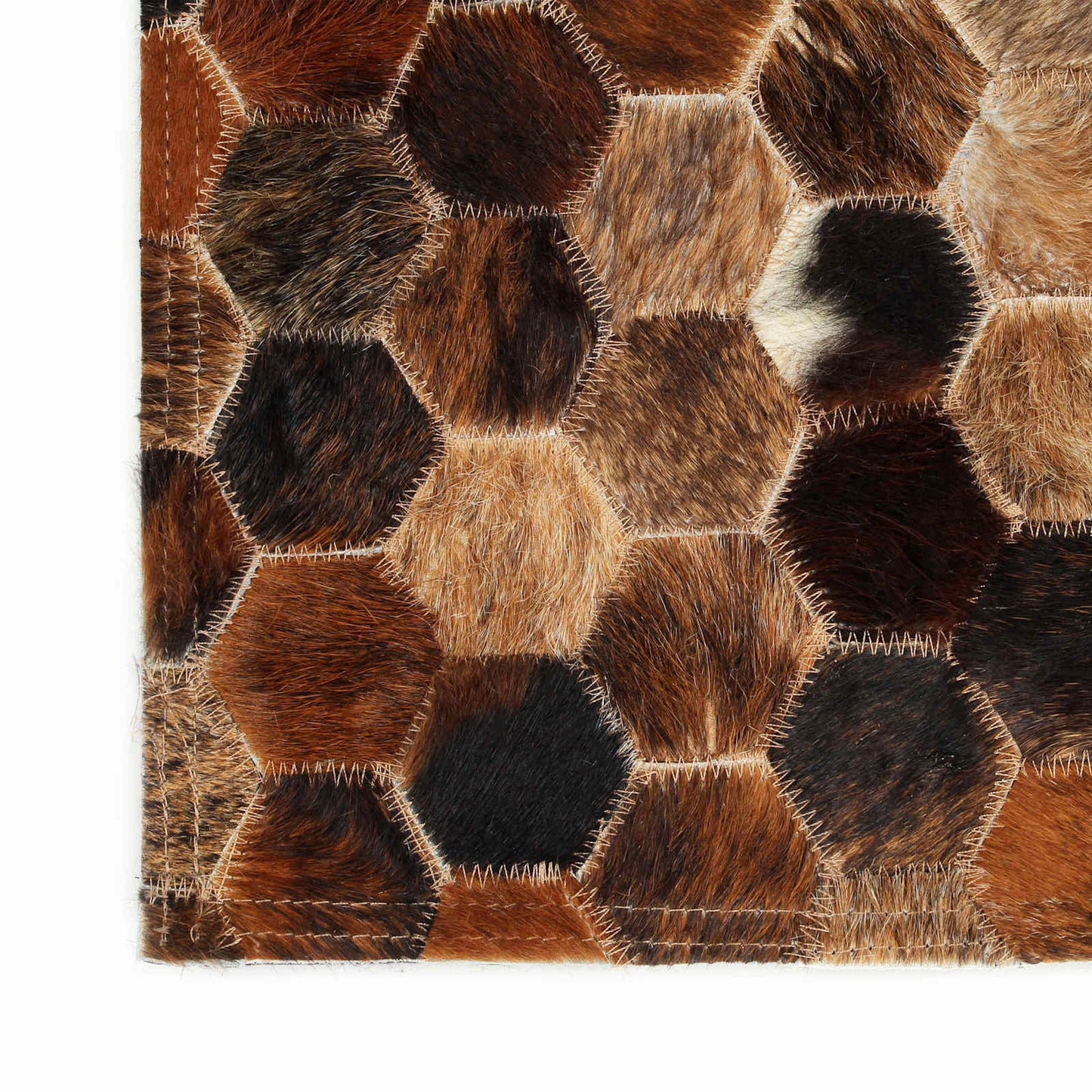 VidaXL tappeto in pelle patchwork vacchetta marrone 170 x 120 cm in pelle