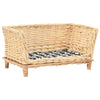 Canasta de perros de Vidaxl con almohada 50x33x30 cm de sauce natural