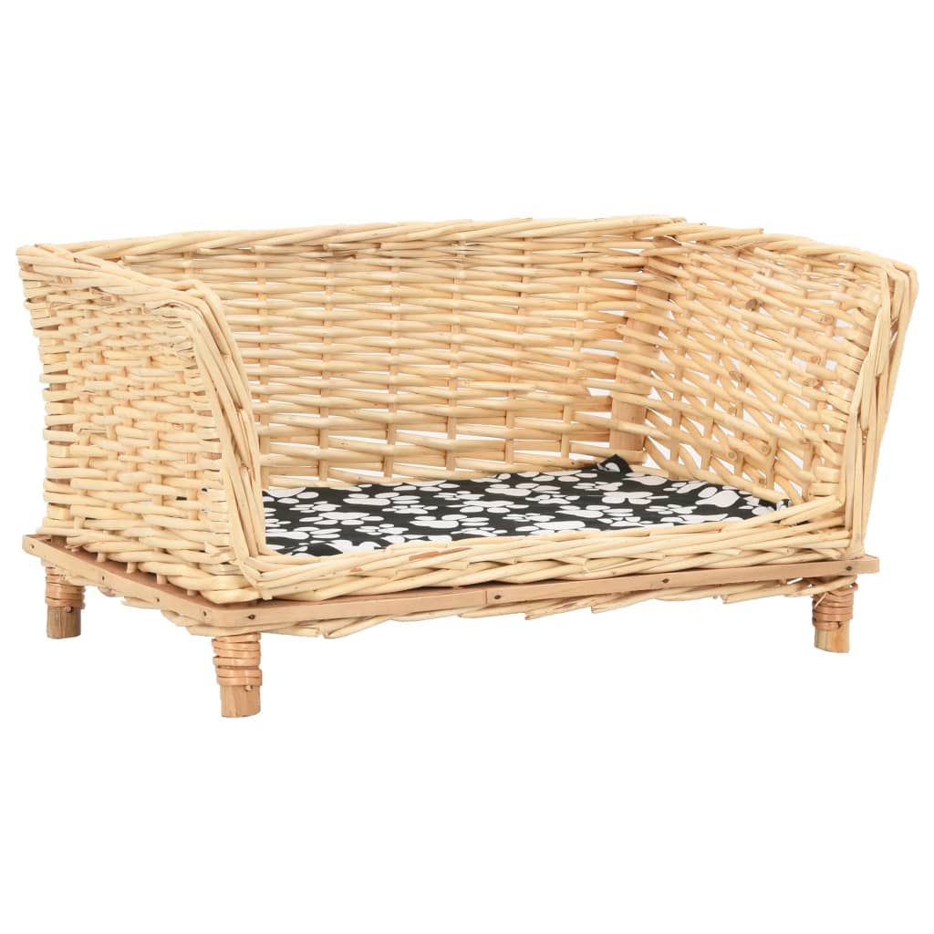 Canasta de perros de Vidaxl con almohada 50x33x30 cm de sauce natural