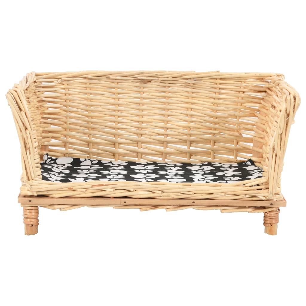 Canasta de perros de Vidaxl con almohada 50x33x30 cm de sauce natural