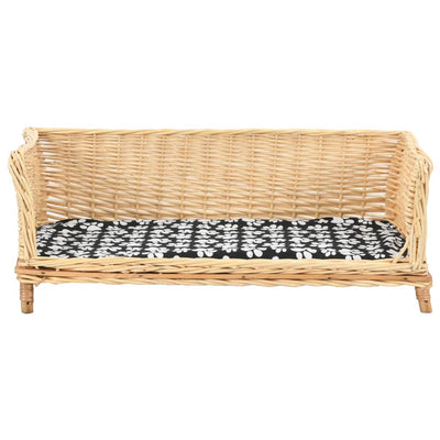 Canasta de perros Vidaxl con cojín 90x54x35 cm sauces naturales