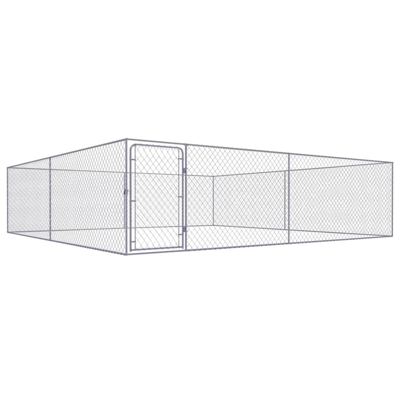 Perrera de perros de Vidaxl para acero galvanizado afuera 4x4x1 M