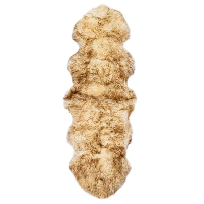 Vidaxl tappeto 60x180 cm in pelle di pecora marrone miscelato