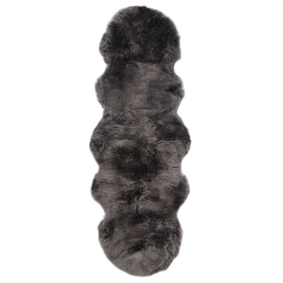 Vidaxl tappeto 60x180 cm di pelle di pecora grigio chiaro