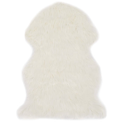 Vidaxl alfombra 60x90 cm de piel artificial blanca