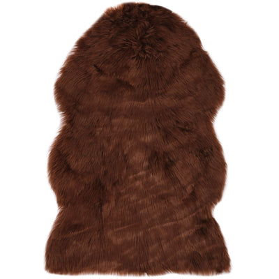 Vidaxl tappeto 60x90 cm cappotto artificiale marrone
