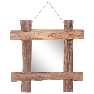 Vidaxl Specchio blocchi in legno da 50x50 cm Legno riciclato solido naturale