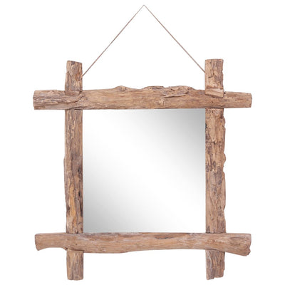 Vidaxl Specchio blocchi in legno 70x70 cm Legno riciclato solido naturale