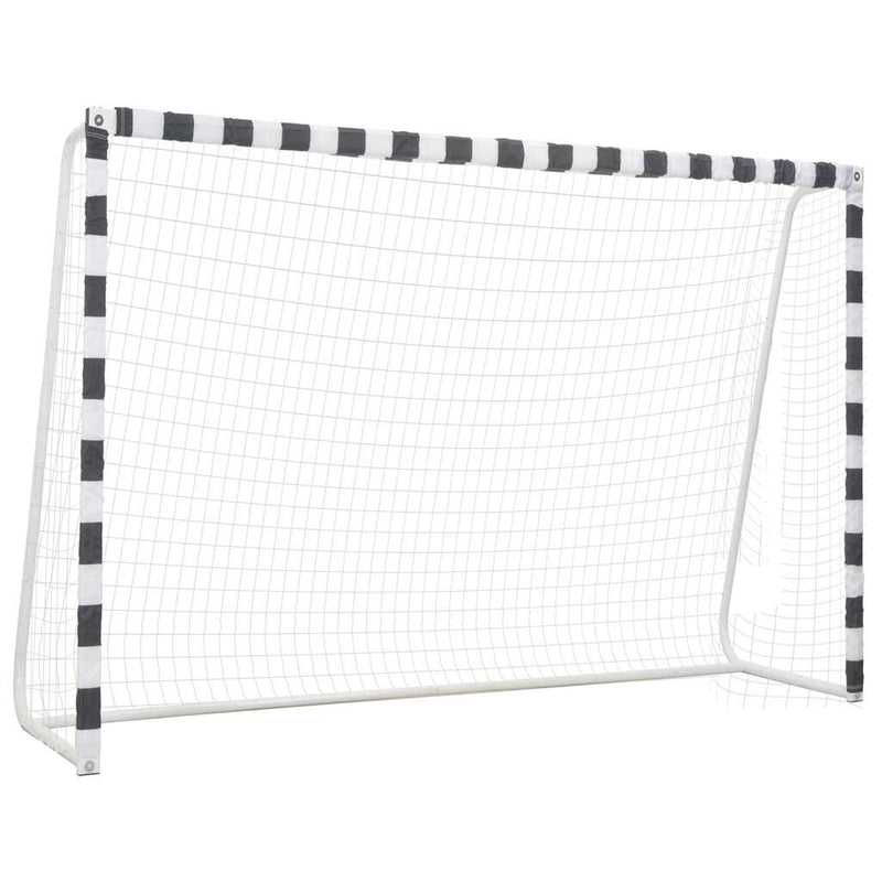 Vidaxl voetbaldoel 300x200x90 cm metaal zwart en wit