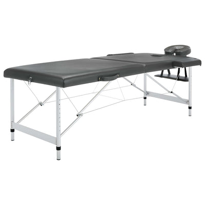 Mesa de masaje Vidaxl con 2 zonas 186x68 cm Marco de aluminio antracita