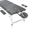 Mesa de masaje Vidaxl con 3 zonas 186x68 cm Marco de aluminio antracita