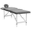 Mesa de masaje Vidaxl con 4 zonas 186x68 cm Marco de aluminio antracito