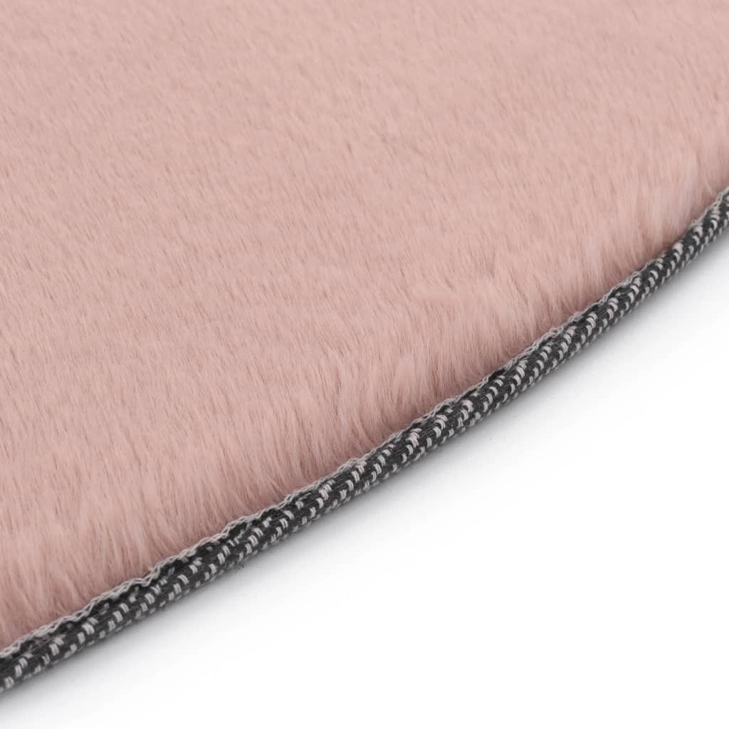 Vidaxl tappeto 160 cm pelliccia di coniglio artificiale vecchio rosa