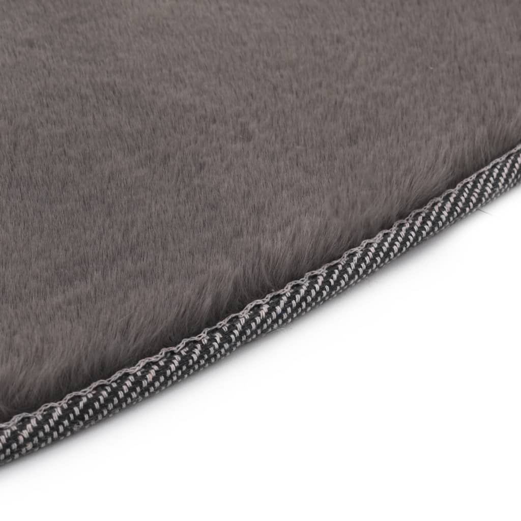 Vidaxl tappeto 160 cm pelliccia di coniglio artificiale grigio scuro