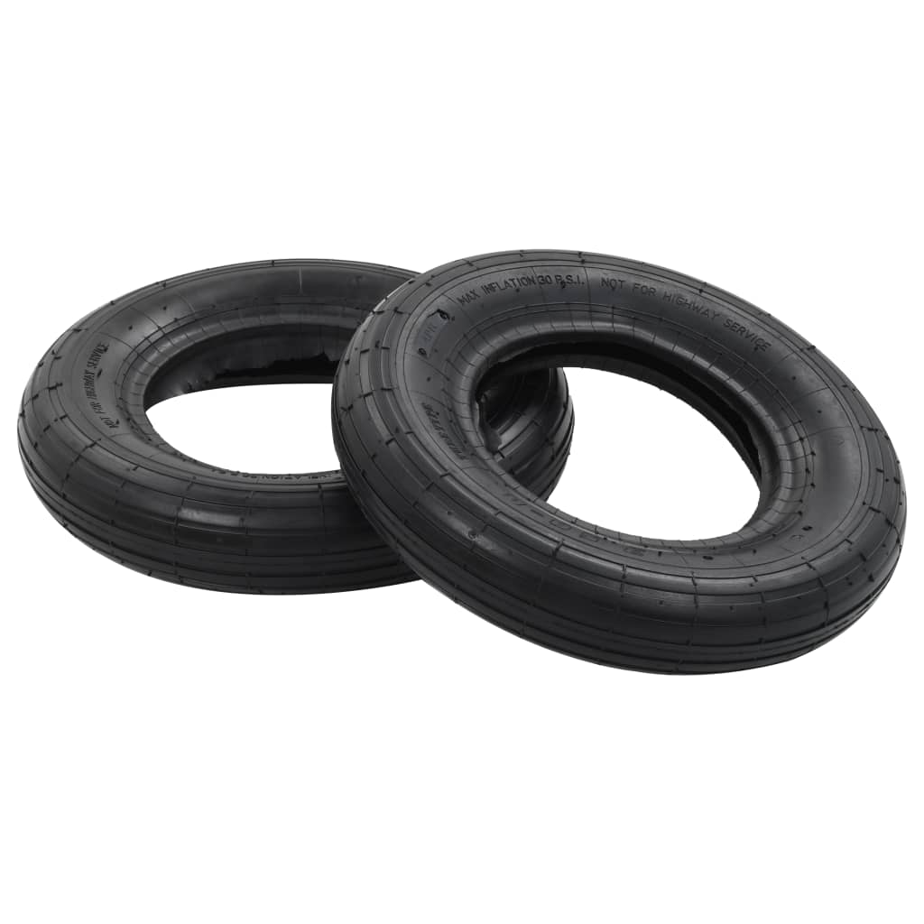 VidaXL 4-delige Kruiwagenbandenen binnenbandenset 3.50-8 4PR rubber