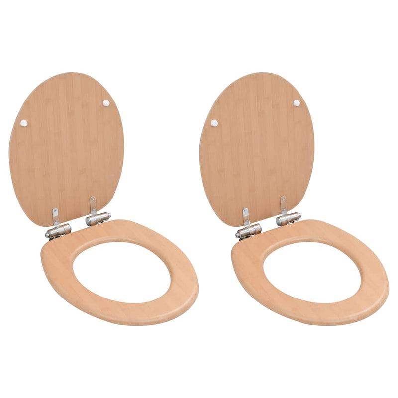 Sedili da toilette Vidaxl 2 St con coperchi di close morbidi MDF Bamboo Design