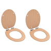 Vidaxl toiletbrillen 2 st met soft-close deksels mdf bamboeontwerp