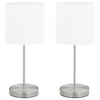 Lámparas de mesa de Vidaxl 2 STS con un botón de unión E14 White