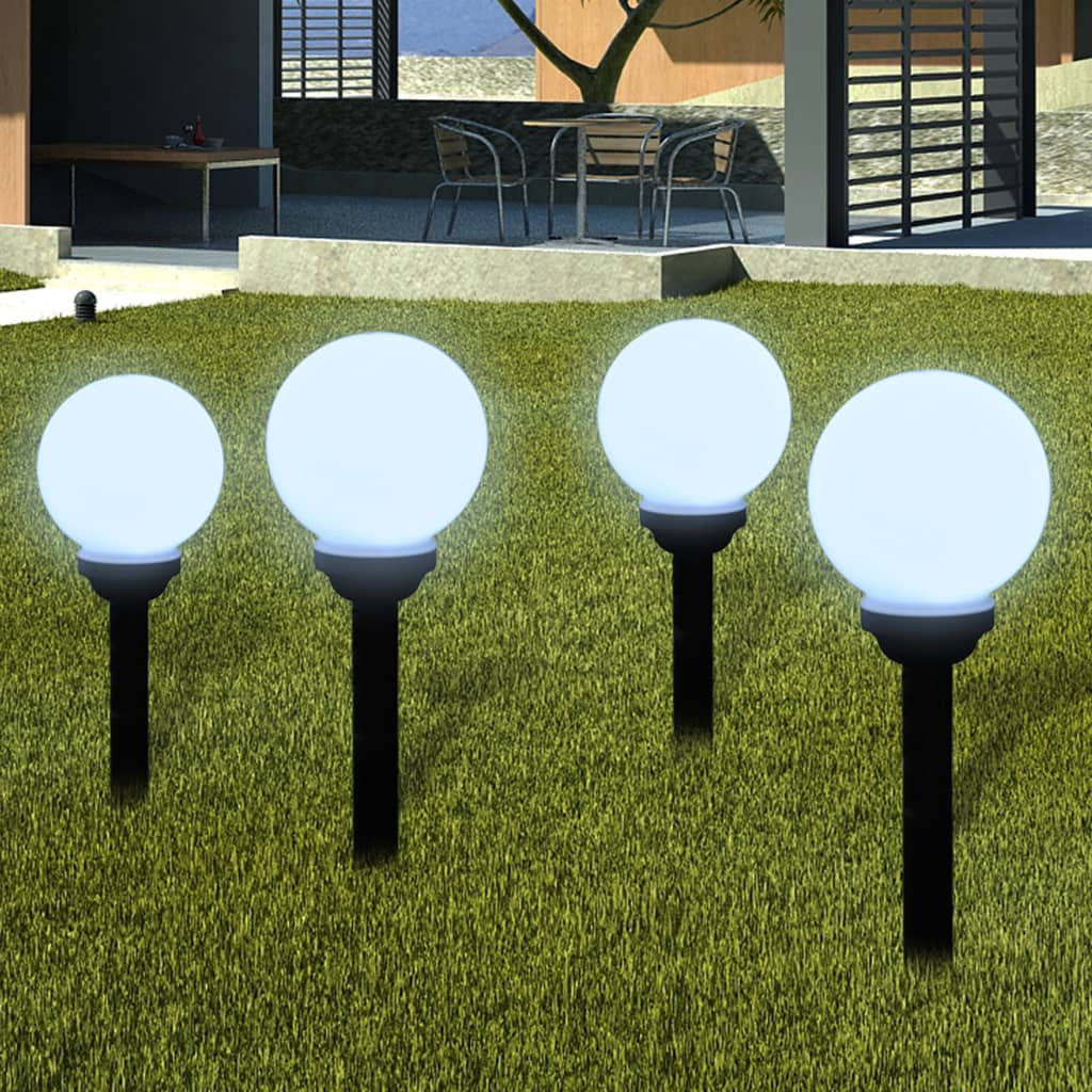 Lámparas de almohadilla de jardín Vidaxl 8 pts con led de alfiler de tierra de 15 cm