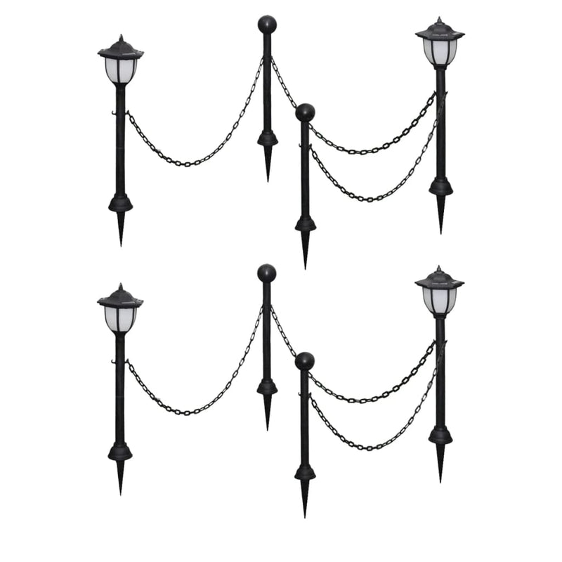 Vidaxl solarlampen 4 st met hekwerk en palen