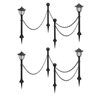Vidaxl solarlampen 4 st met hekwerk en palen