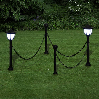 Vidaxl solarlampen 4 st met hekwerk en palen