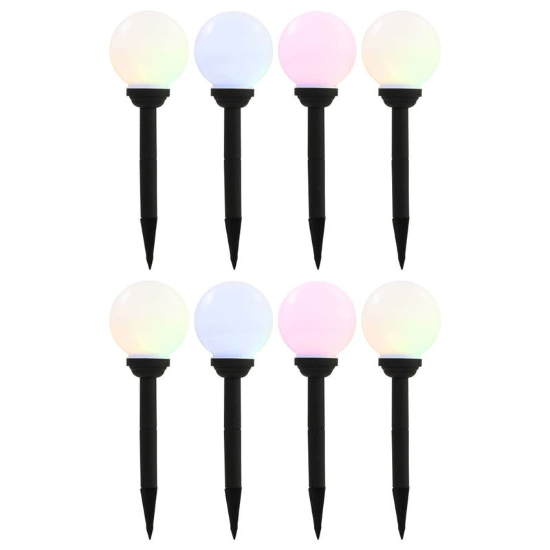 Vidaxl solarlampen 8 st led rond 15 cm rgb