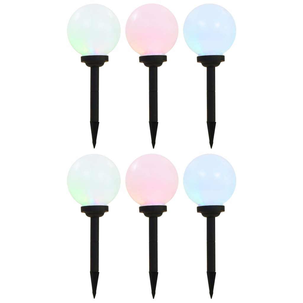 Vidaxl solarlampen 6 st led rond 20 cm rgb