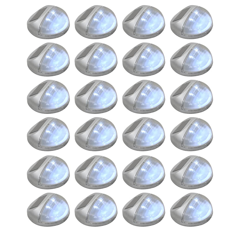 Vidaxl Lampade a parete solare LED 24 ST Tround Silver Coloted