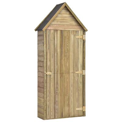 Vidaxl Garden capannone con porta 69.5x32x178 cm in legno di pino impregnato