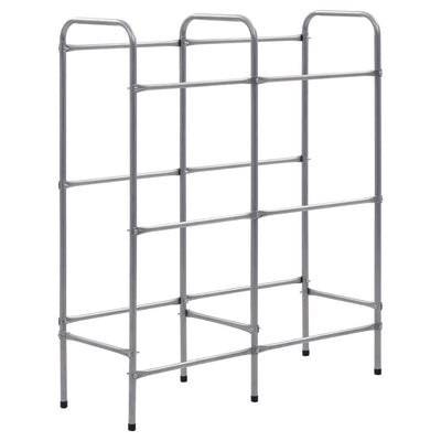 Rack de almacenamiento Vidaxl para 6 cajas 96x33x116 cm de acero de color plateado