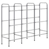 Rack di stoccaggio Vidaxl per 9 casse 145x33x116 in argento in acciaio colorato