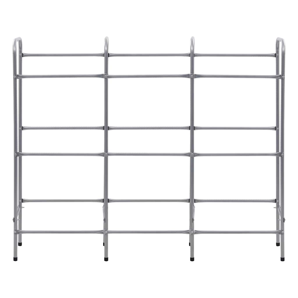 Rack di stoccaggio Vidaxl per 9 casse 145x33x116 in argento in acciaio colorato
